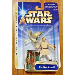 OBI-WAN KENOBI Star Wars Attack of the Clones Coruscant Chase Figure‎